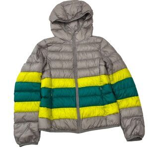 Uniqlo Jacket Womens XS Gray Down Filled Puffer Packable Hooded Lightweight